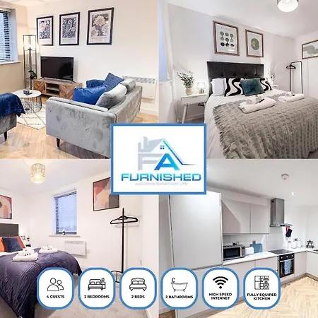 Modern 2 Bed 2 Bath Free Parking & Fast Wifi Apartamento Leeds (West Yorkshire)